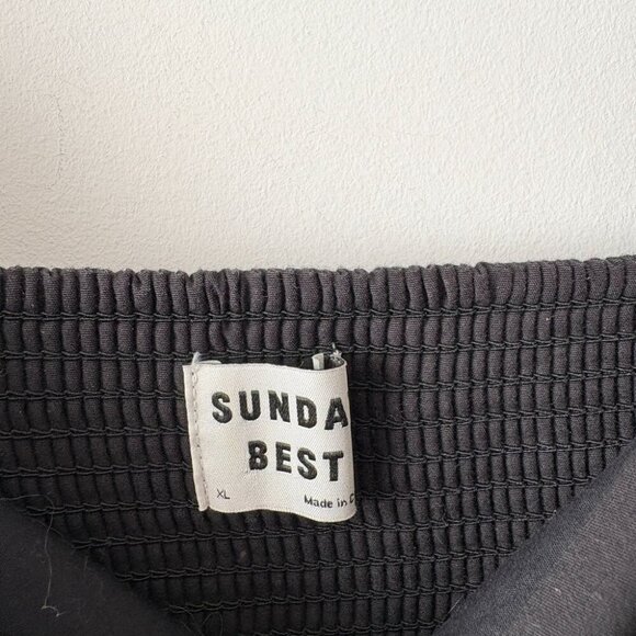 Aritzia Sunday Best Elio Poplin Babydoll Bubble Dress Black Size XL - Picture 6 of 7